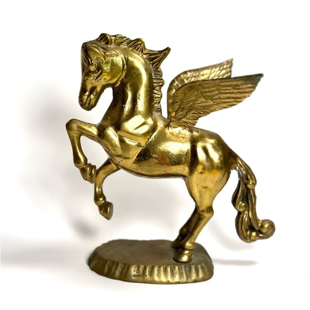 Vintage Solid Brass Figurine, Pegasus